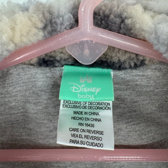 Disney Mickey Mouse Baby Boy's Faux Sherpa Vest Gray/Cream Plaid Size 0/3M - Picture 9 of 11